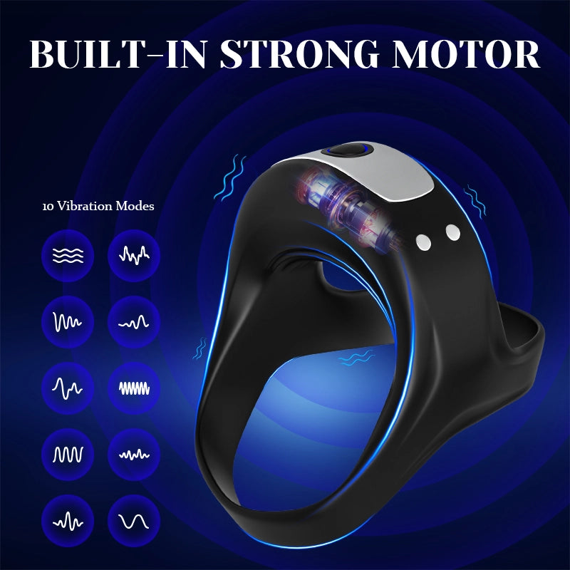 Dual Penis Ring with 10 Vibration Fast Charging