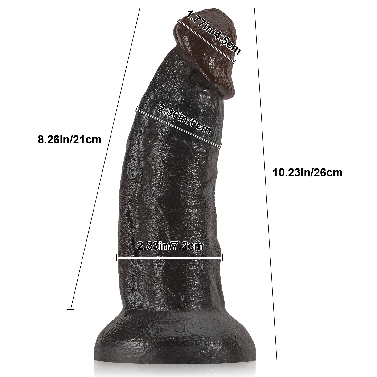 8.6"-12" Strong Suction Cup Silicone Black Anal Dildo