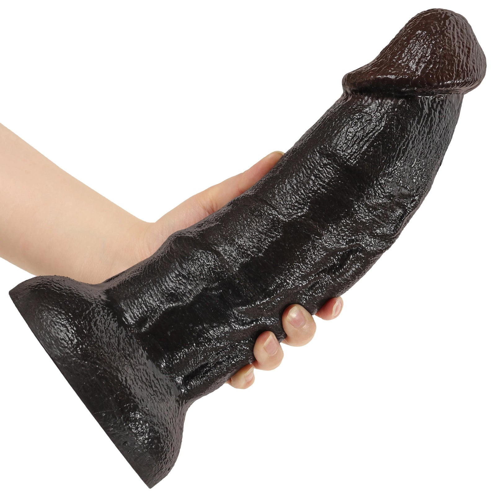 8.6"-12" Strong Suction Cup Silicone Black Anal Dildo