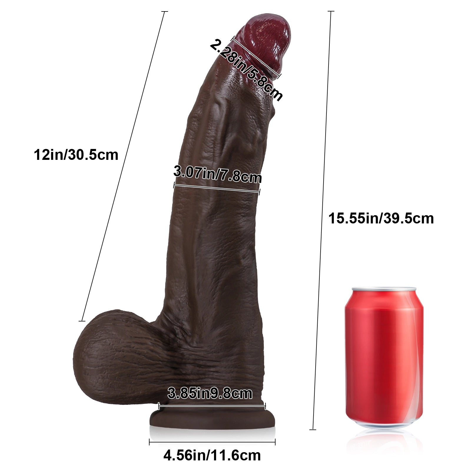 15.55" Ultra Biggest Silicone Realistic BBC Dildo