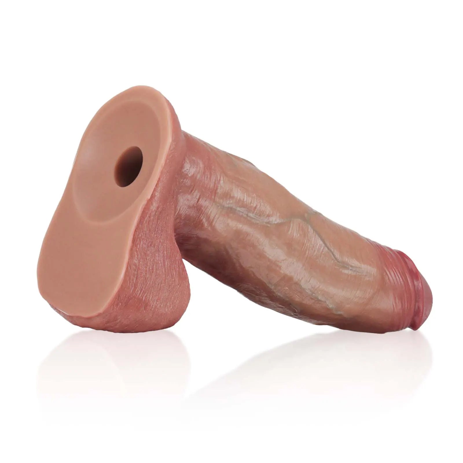 9" Thick Sliding SkinDildo with Moving Balls & Vac-U-Lock Suction Cup