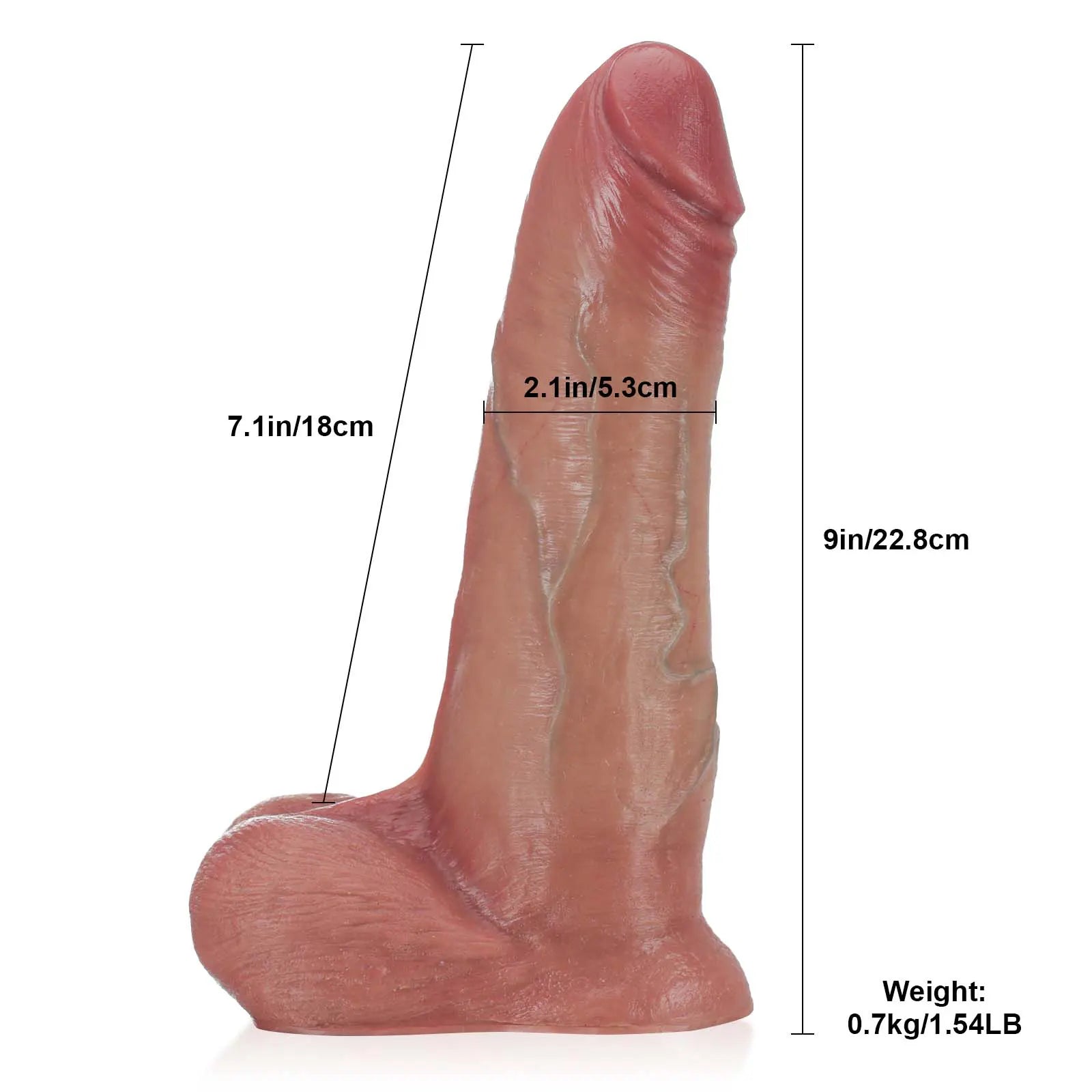 9" Thick Sliding SkinDildo with Moving Balls & Vac-U-Lock Suction Cup