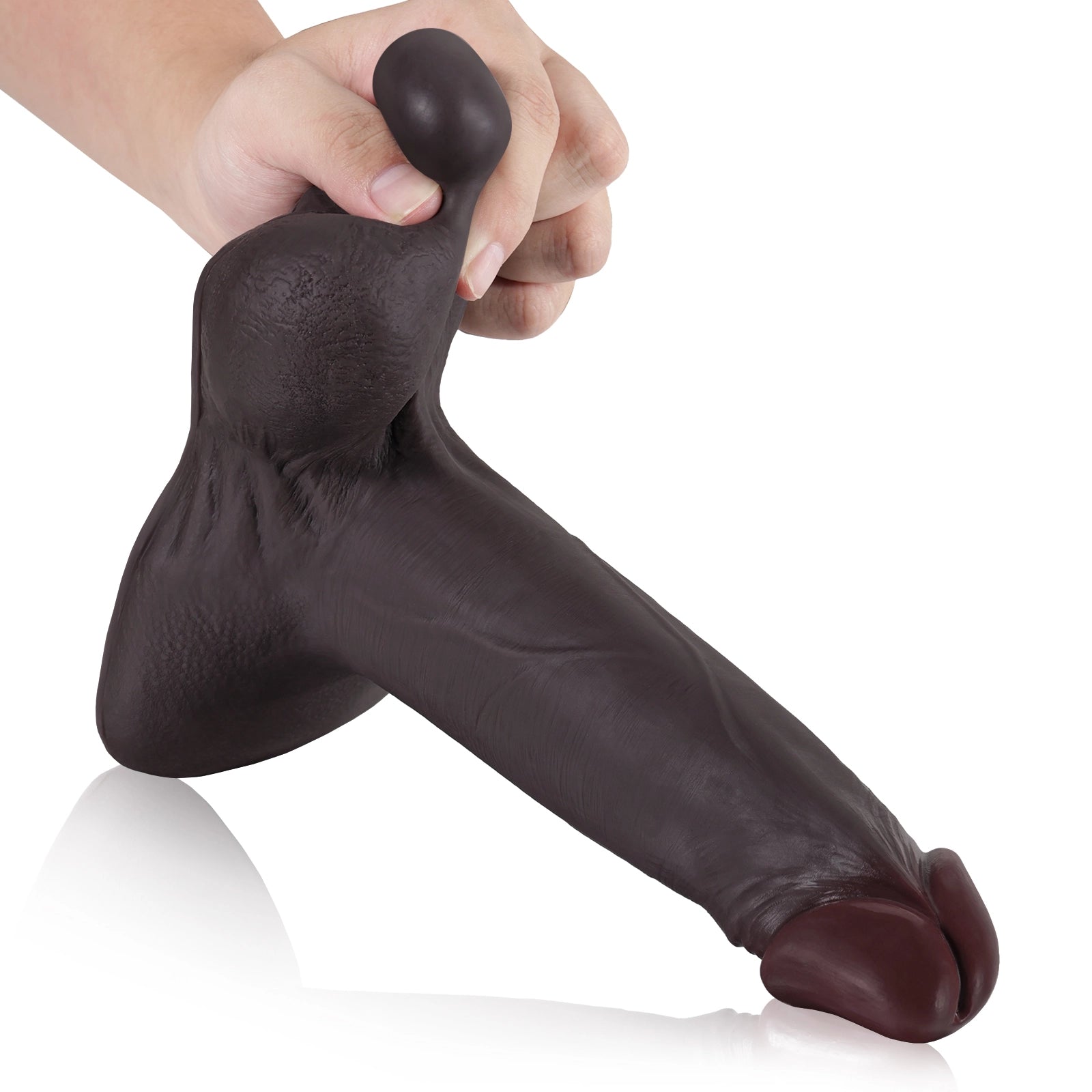 9.44" Sliding Skin Vac-U-Lock Dildo With Moving Balls