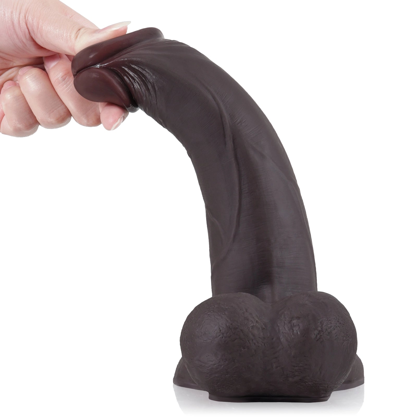 9.44" Sliding Skin Vac-U-Lock Dildo With Moving Balls