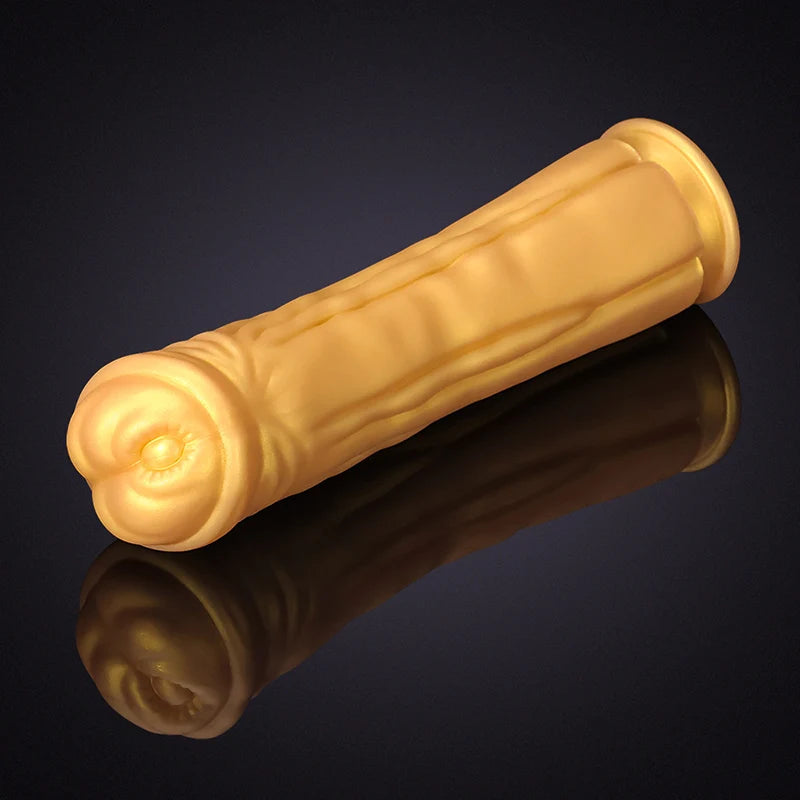 12.6Inch Super Thick Gold Silicone Horse Dildo With Large Suction Cup