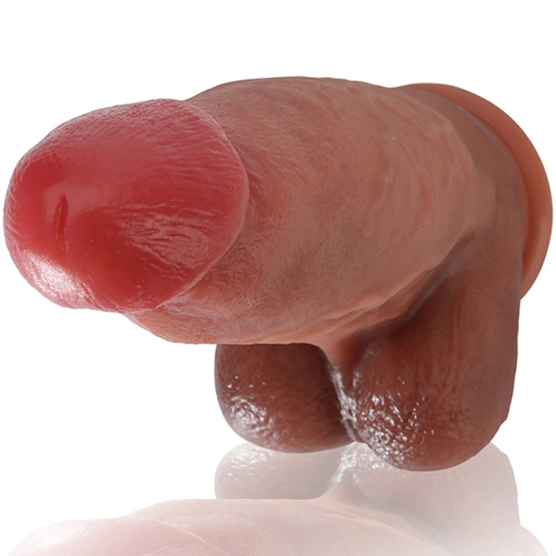 9.25" Thick Black Silicone Vibrating Dildo with 10 Frequencies