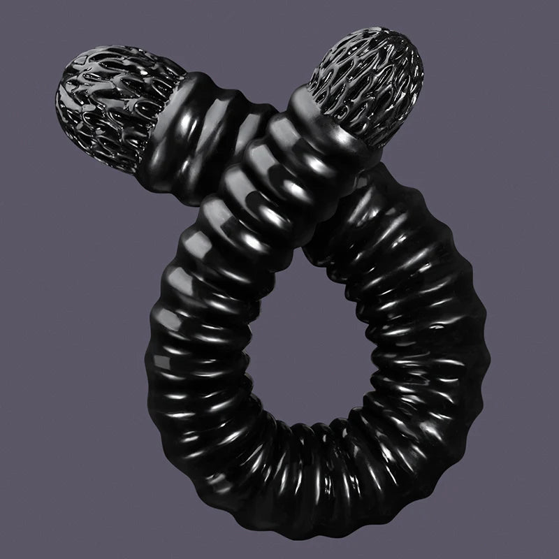 22Inch Threaded Double Penetration Wrinkled Glans Double-Ended Dildo