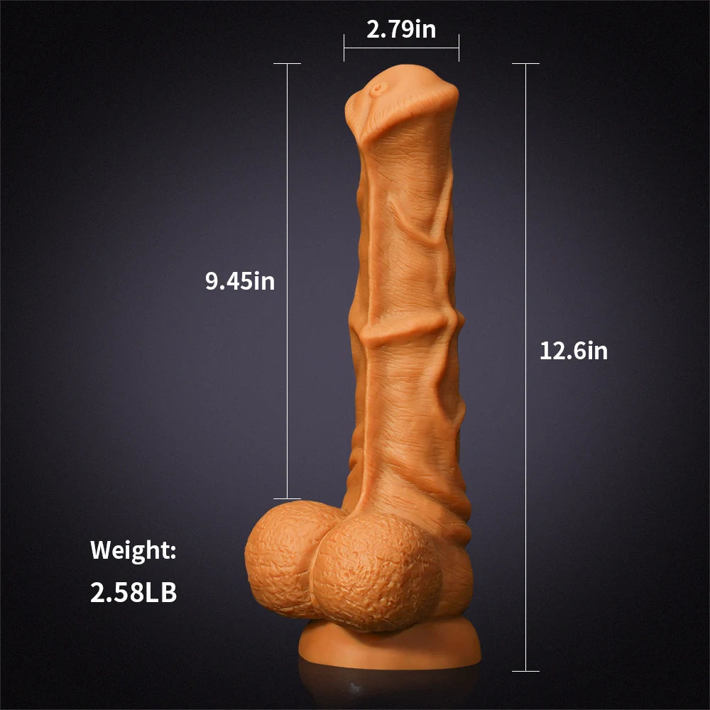 Ultra Big Gold Liquid Silicone Thick Horse Dildo