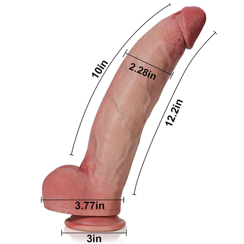 12" Ultra Realistic Silicone Huge Dildo with Flexible Keel