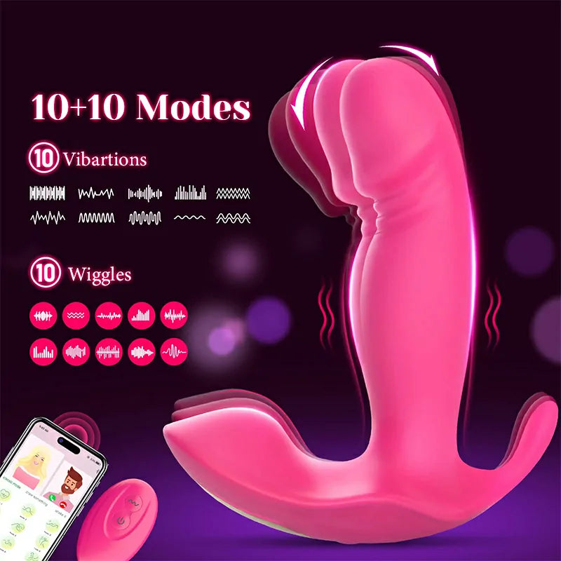 Remote-Controlled Wearable Vibrator with 10 Vibration & Wiggling Modes