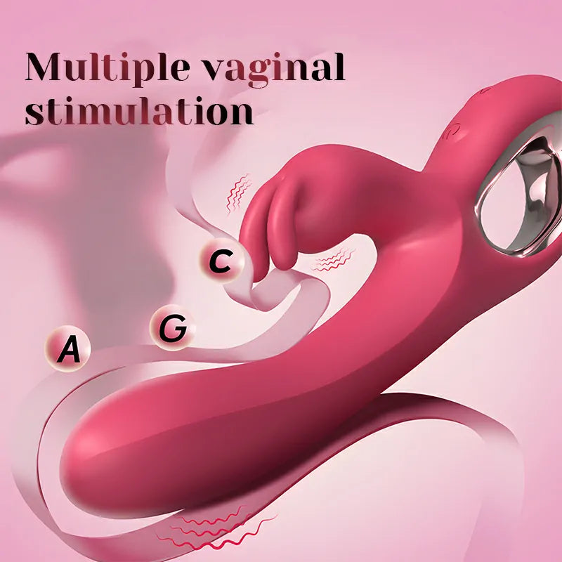 10 Powerful Vibrating Tapping Silicone Rabbit Vibrator