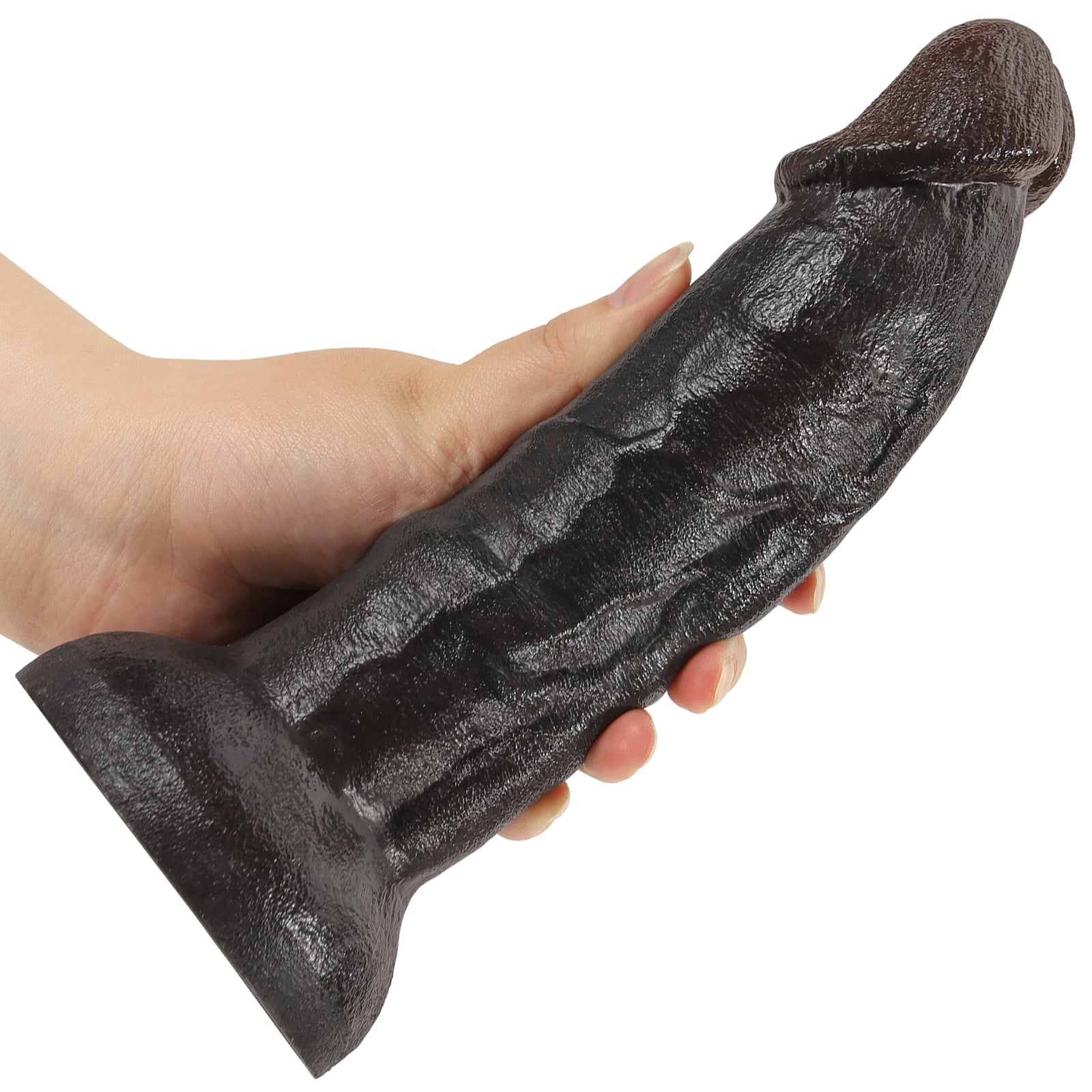 8.6"-12" Strong Suction Cup Silicone Black Anal Dildo