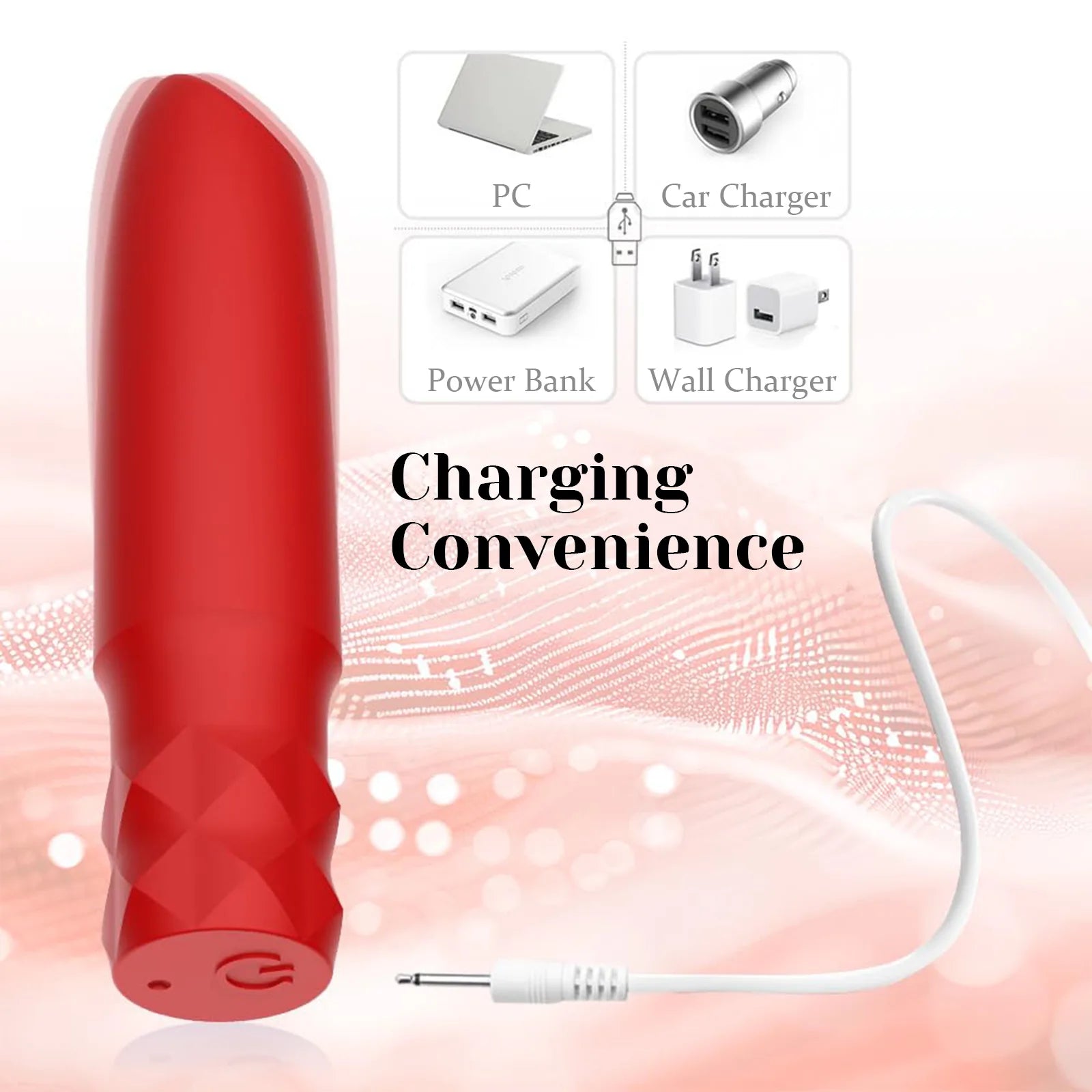 Lipstick Bullet Vibrator 10 Vibration Fast Rechargeable