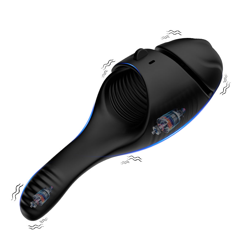 Glans Trainer with Dual Motors 10 Vibration Modes & Adjustable Buckle
