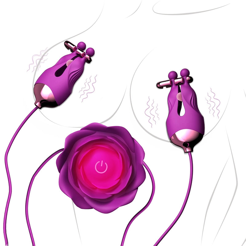 Adjustable Vibrating Nipple Clamp with Rosette Switch