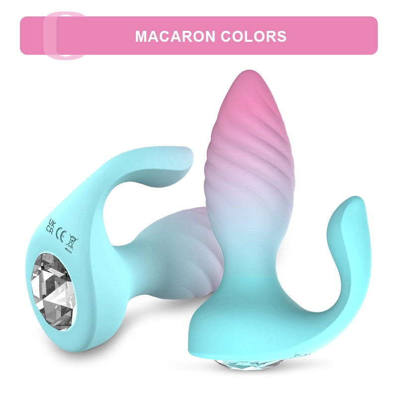 2 In 1 Butt Plug 10 Vibration Remote Control Anal Clitoris Stimulator