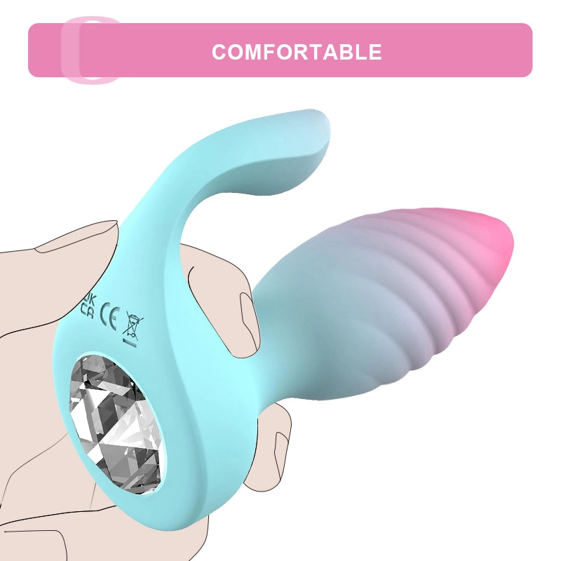 2 In 1 Butt Plug 10 Vibration Remote Control Anal Clitoris Stimulator