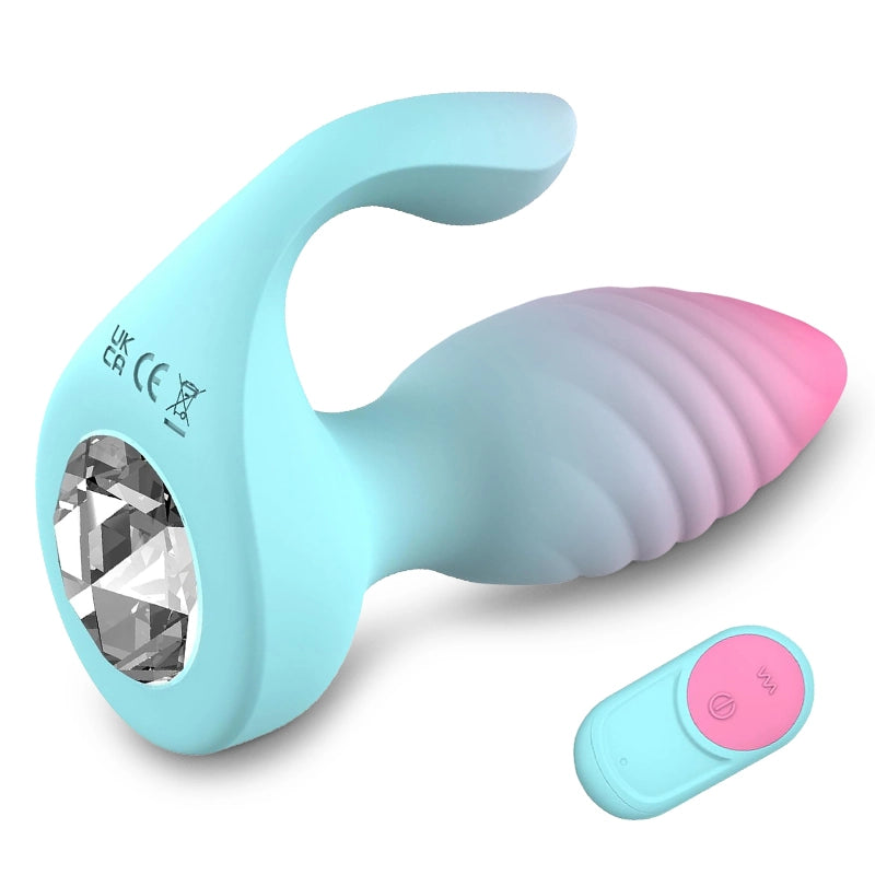 2 In 1 Butt Plug 10 Vibration Remote Control Anal Clitoris Stimulator