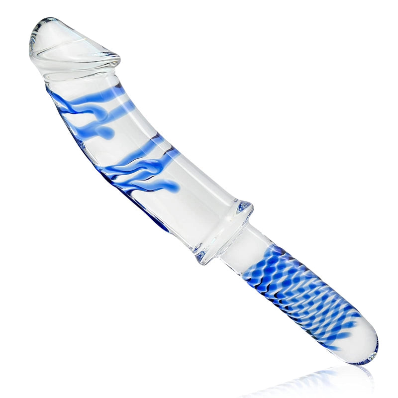 10.82″ Realistic Glass Dildo With Handles