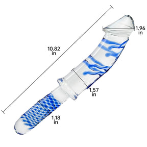 10.82″ Realistic Glass Dildo With Handles