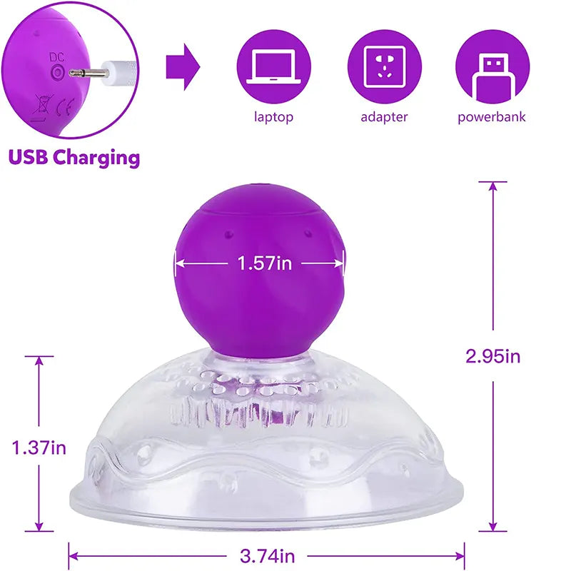 10 Vibration Modes Strong Suction Nipple Toys