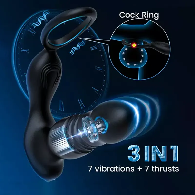 3 in 1 Remote Control Prostate Massagers With Cock Ring