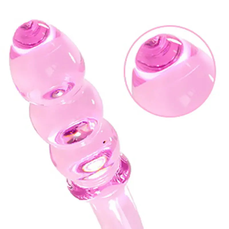 7.59Inch Pink Curved Glass Dildo