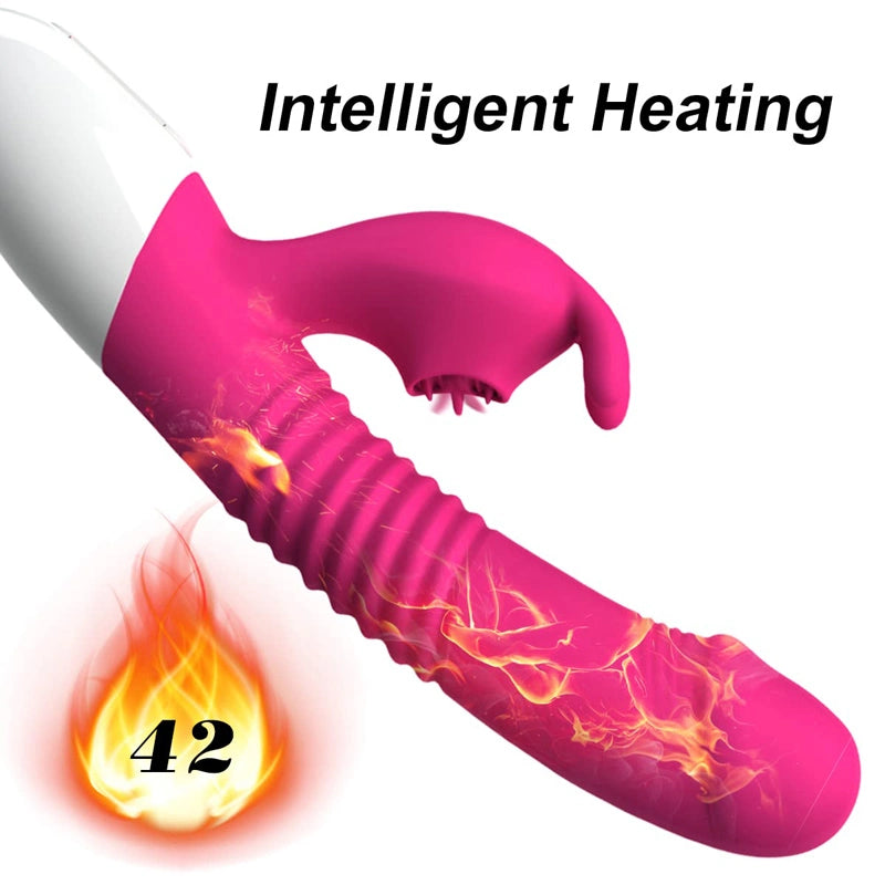 7 Vibration & Licking Modes Double Penetration Rabbit Vibrator