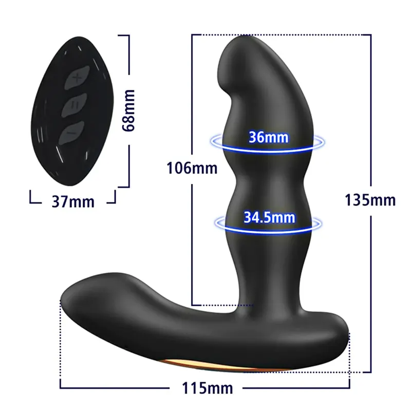 7 Vibration + Rotation Modes Remote Control Double Prostate Massagers